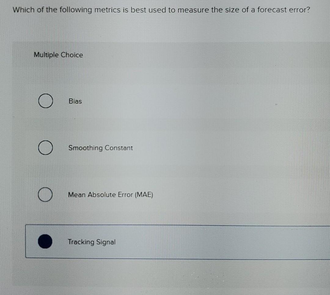 Which of the following metrics is best used to