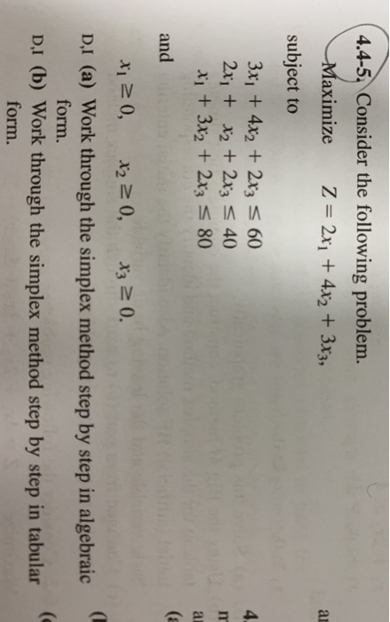 4.4-5. Consider the following problem. Maximize Z