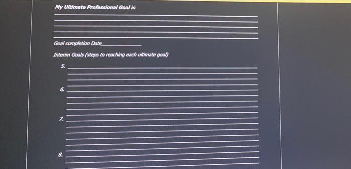 My Ultimate Personal Goal My Ultimate