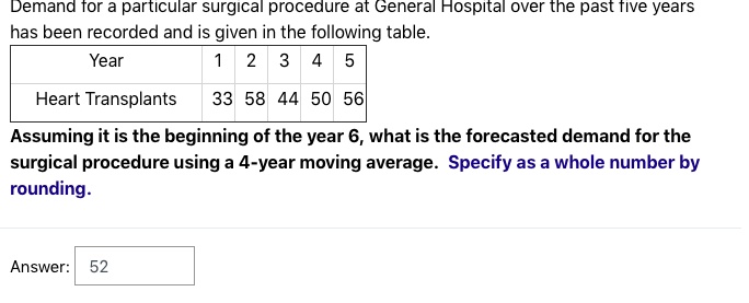 Demand for a particular surgical procedure at