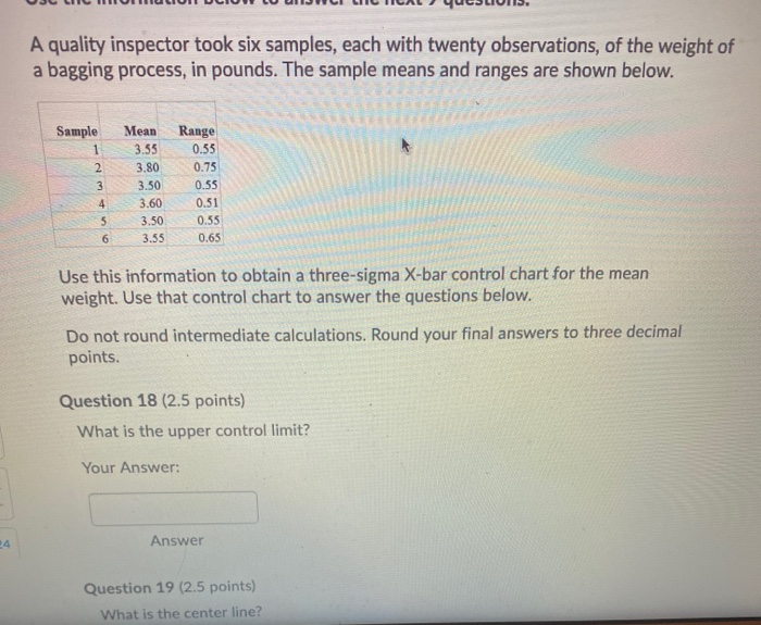 please answer the following A quality inspector