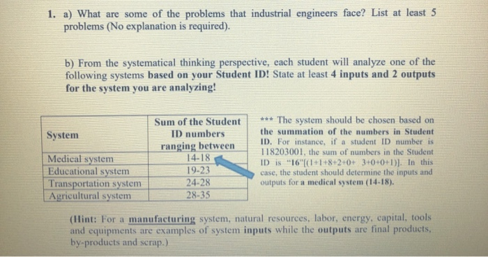 total id number : 25 1. a) What are some of the