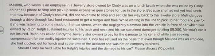 Melinda, who works is an employee in a Jewelry