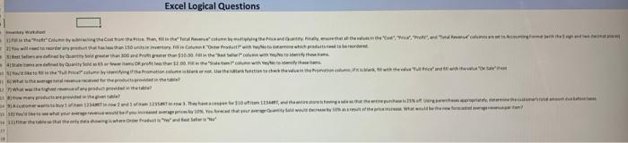 show formulas Excel Logical Questions Excel