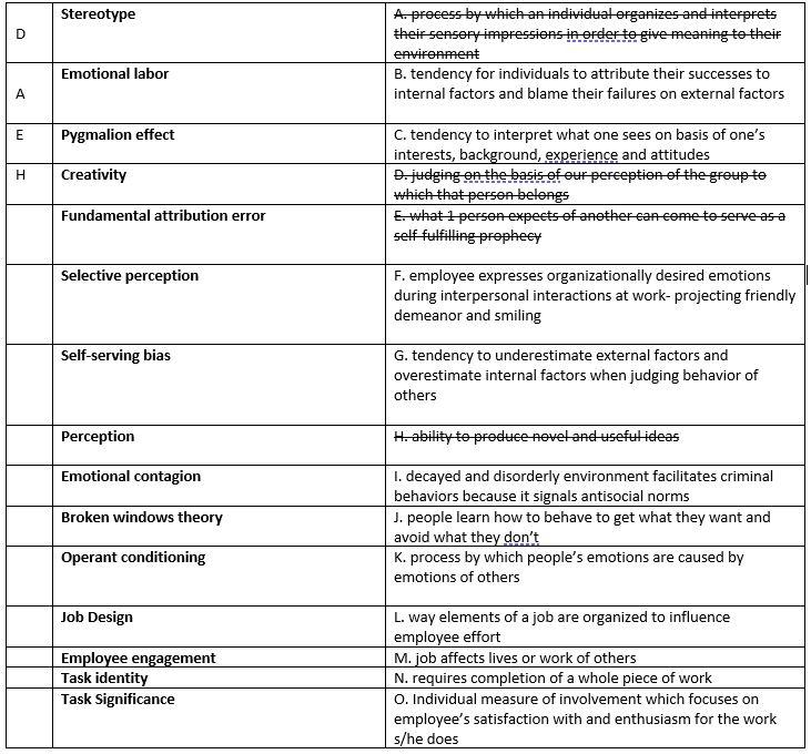 Stereotype D A. process by which an individual