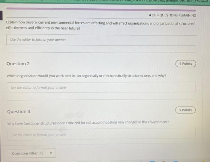 Explain how several current environmental forces