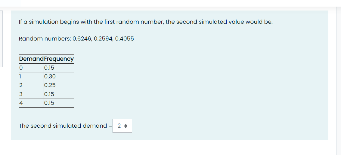 If a simulation begins with the first random