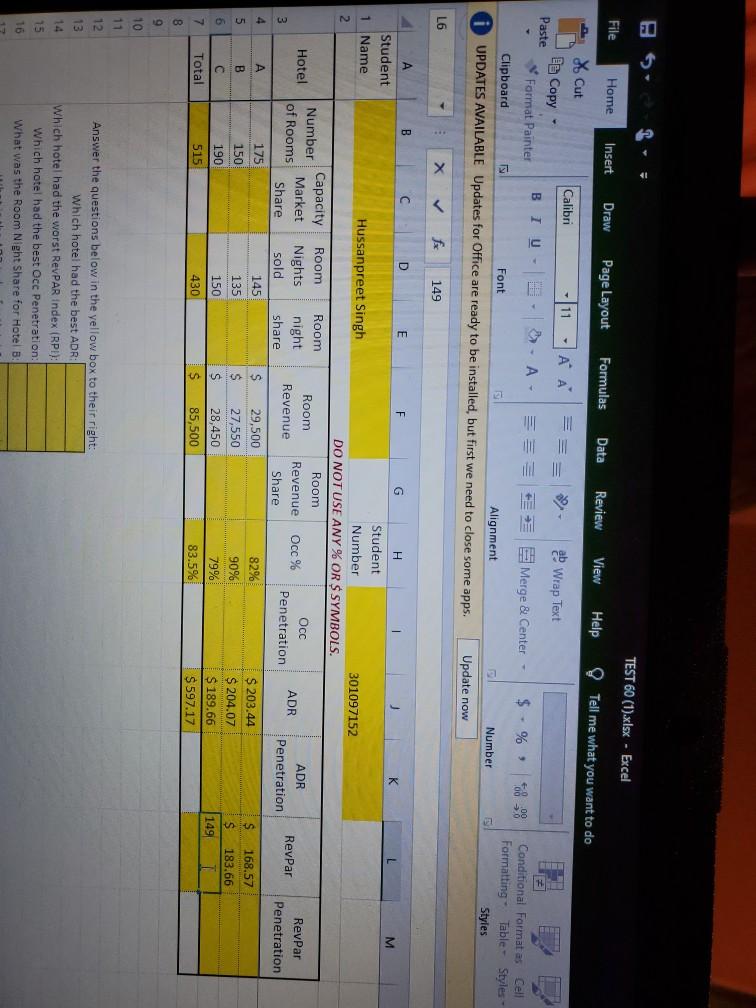 TEST 60 (1).xlsx - Excel File Home Insert Draw