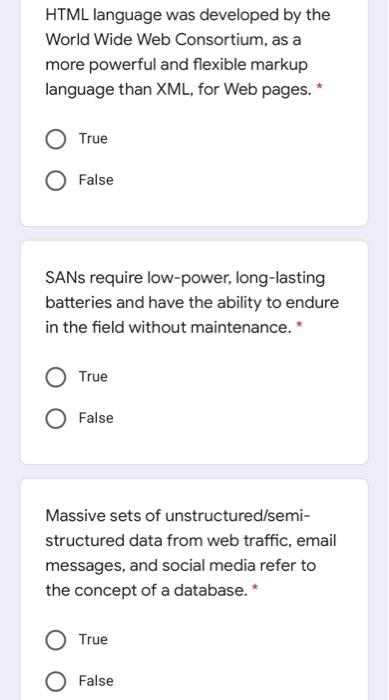 please answer the 6 r or f Many computers on the