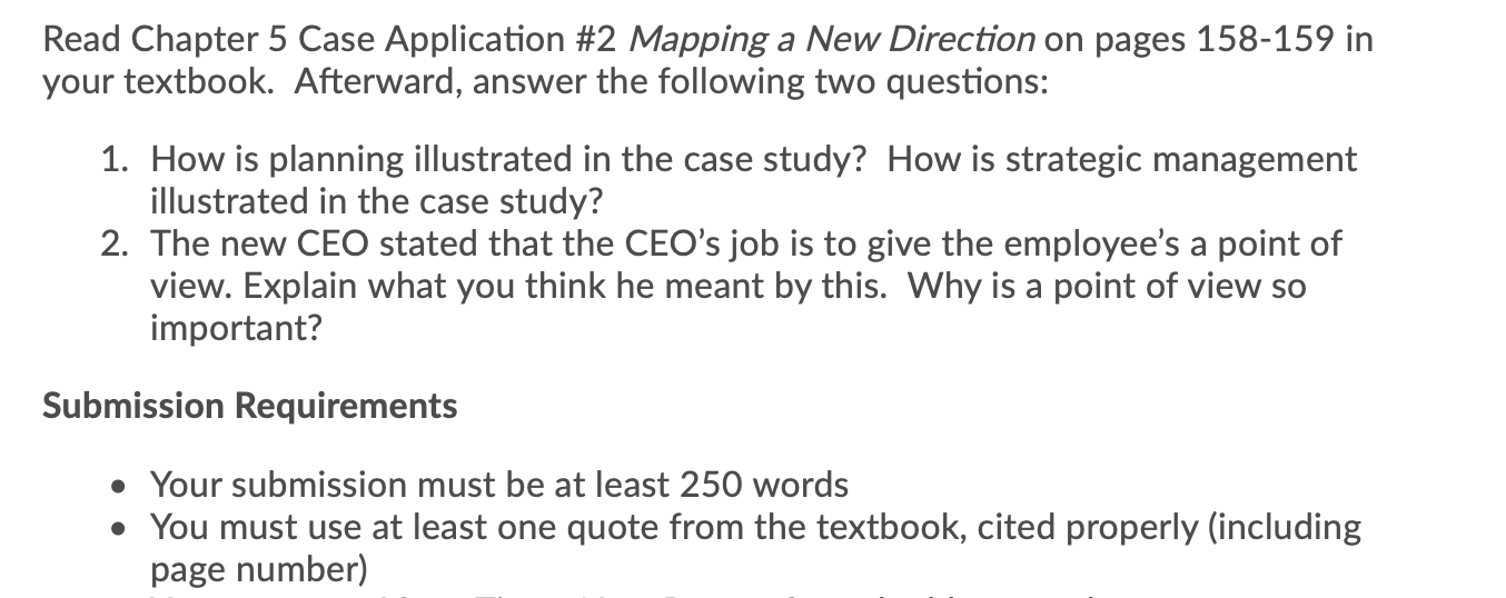 Case Application #2 Mapping a New Direction