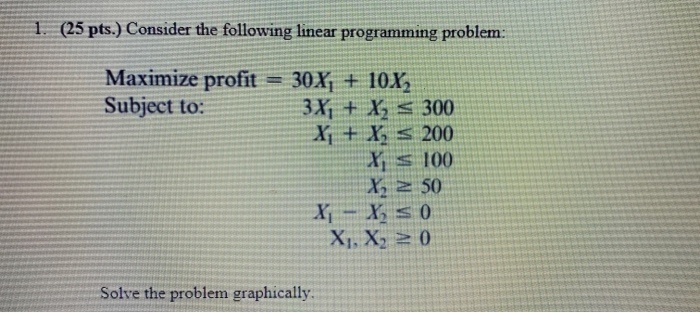 1. (25 pts.) Consider the following linear