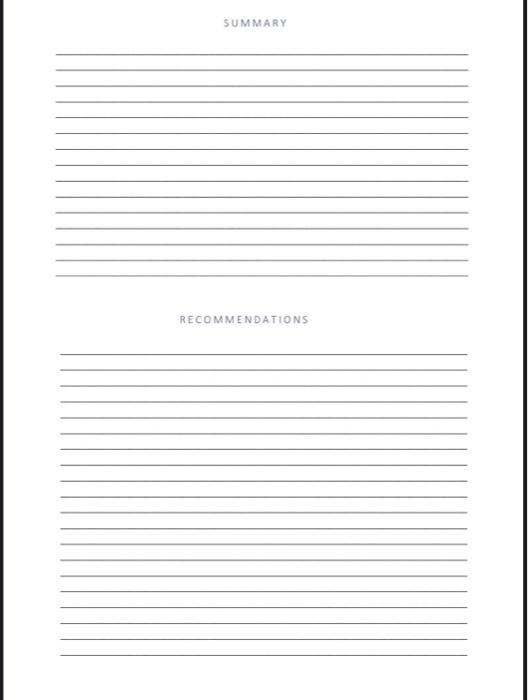write a short summary and recommendations by