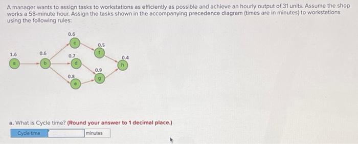 A manager wants to assign tasks to workstations