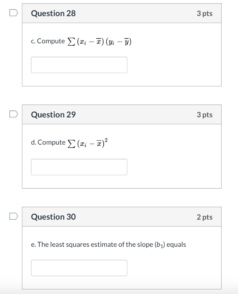 Question 26 1.5 pts You are given five