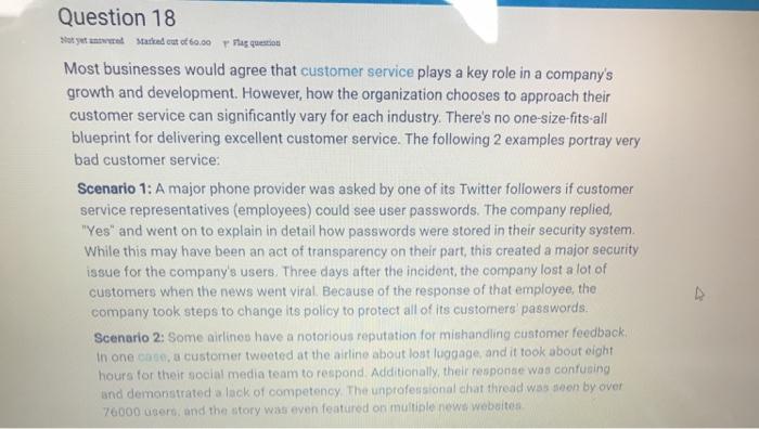 Question 18 Shot yet unter Stried out of 60.00