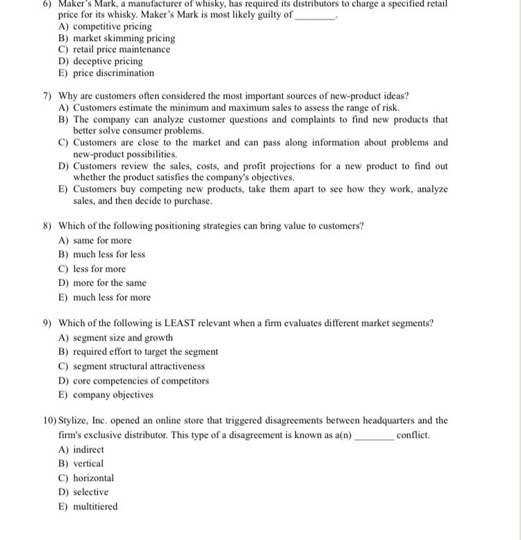 6) Maker's Mark, a manufacturer of whisky, has