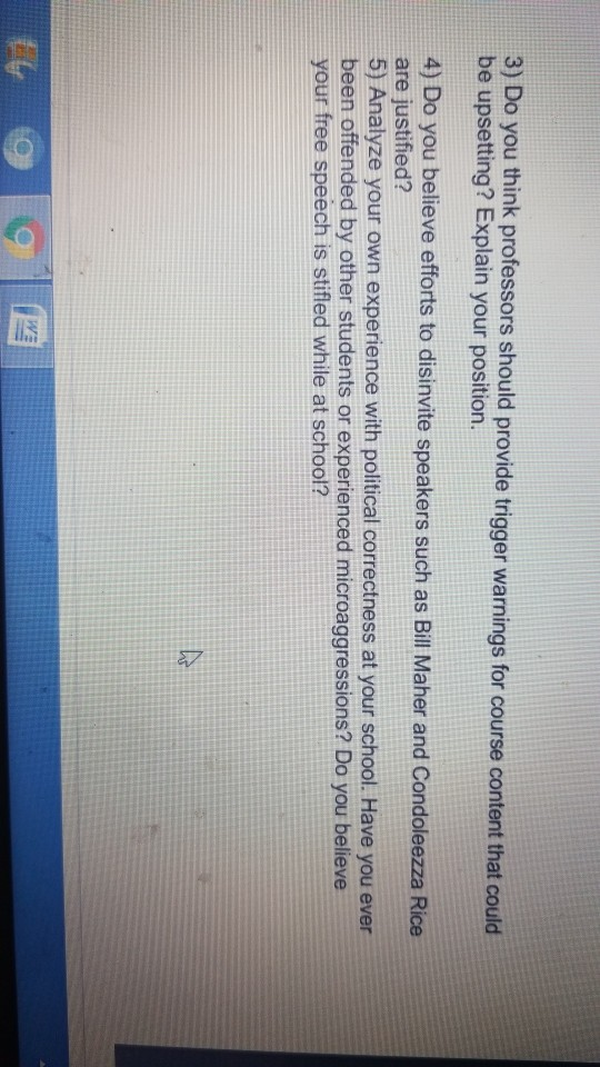 3) Do you think professors should provide trigger