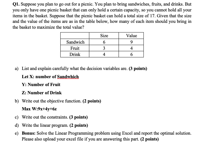 Answer needed for: C, D and E ONLY Q1. Suppose