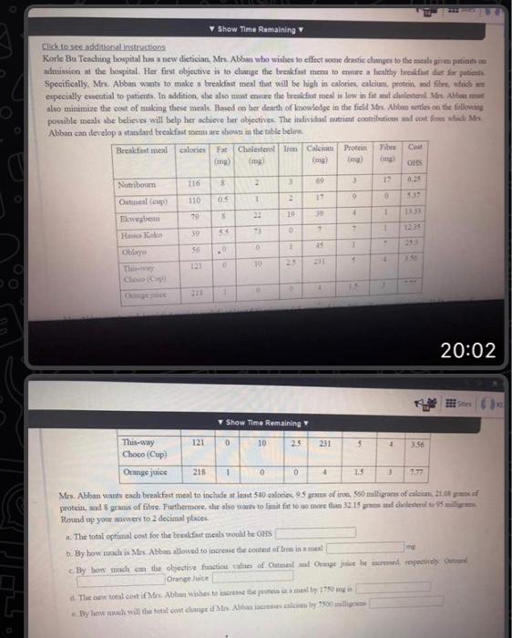 Show Time Remaining CLk.to see additional