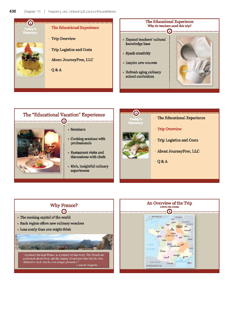 6. Between each section of the presentation, a