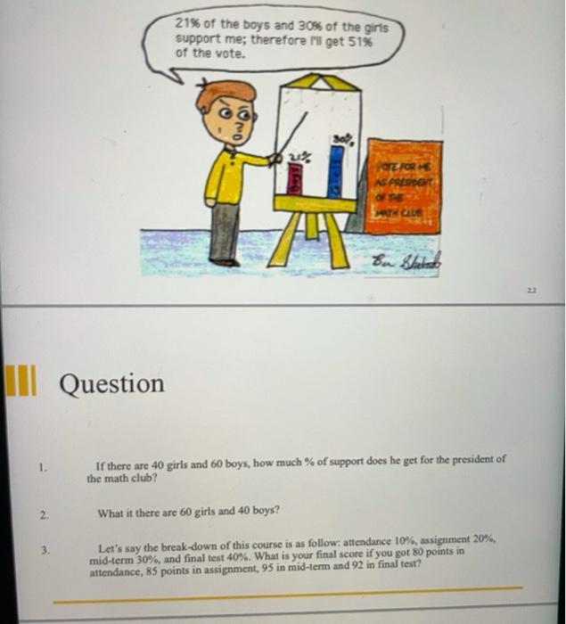 please help me answer questions 1,2&3 21% of the