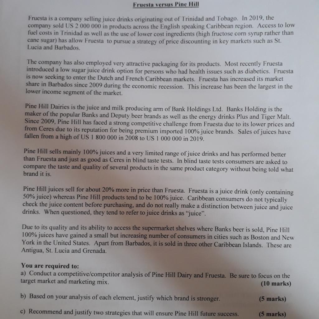 Fruesta versus Pine Hill Fruesta is a company