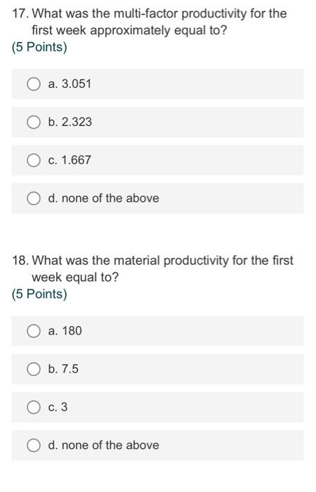 l need answer question 19 and 20 16. Answer