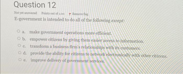 Question 12 Not yet answered Points out of 100