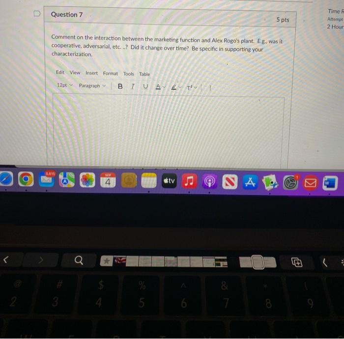 Question 7 Comment on the interaction between the