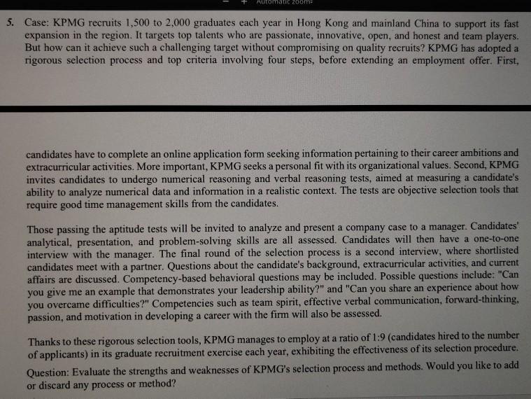 5. Case: KPMG recruits 1,500 to 2.000 graduates