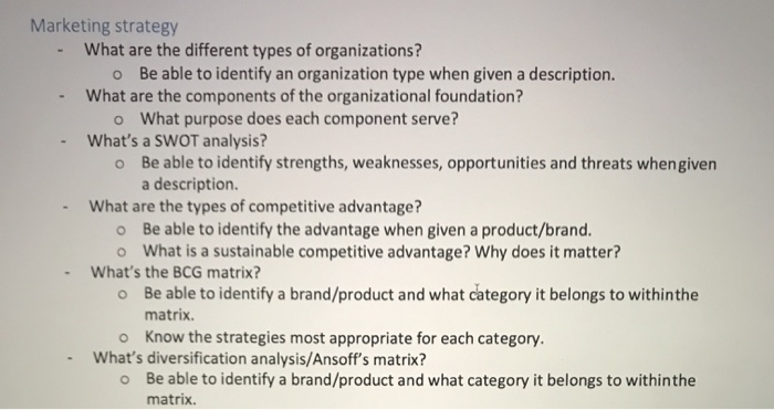 Marketing strategy What are the different types
