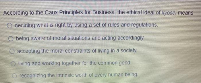 According to the Caux Principles for Business,