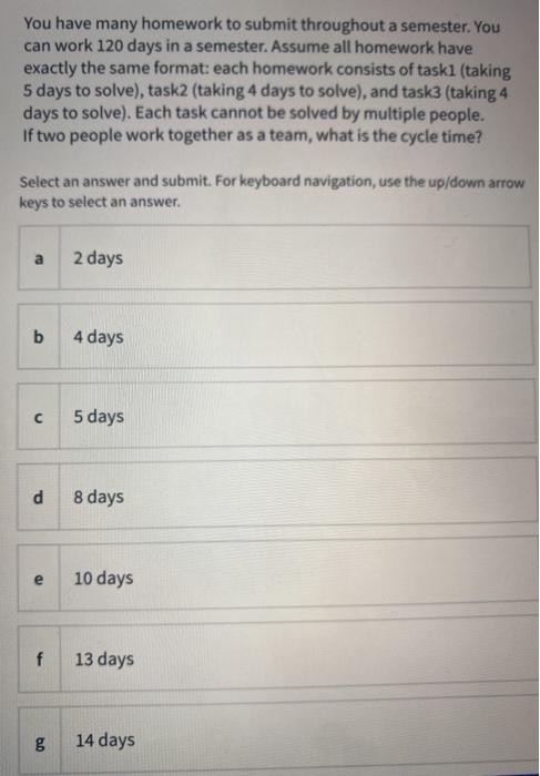 You have many homework to submit throughout a