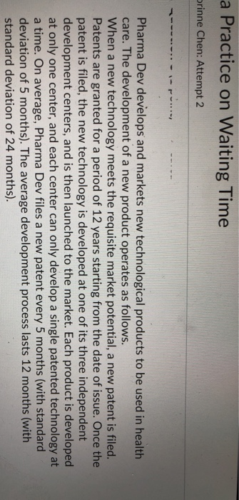 a Practice on Waiting Time Orinne Chen: Attempt 2