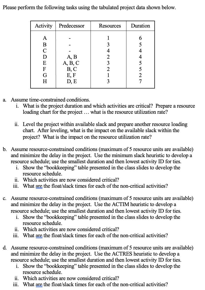 Please perform the following tasks using the