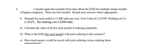 3. Consider again the example from class about
