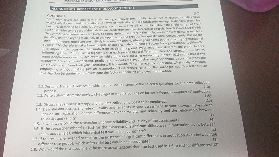 MANCOSA: BACHELOR ASSIGNMENT 3: RESEARCH