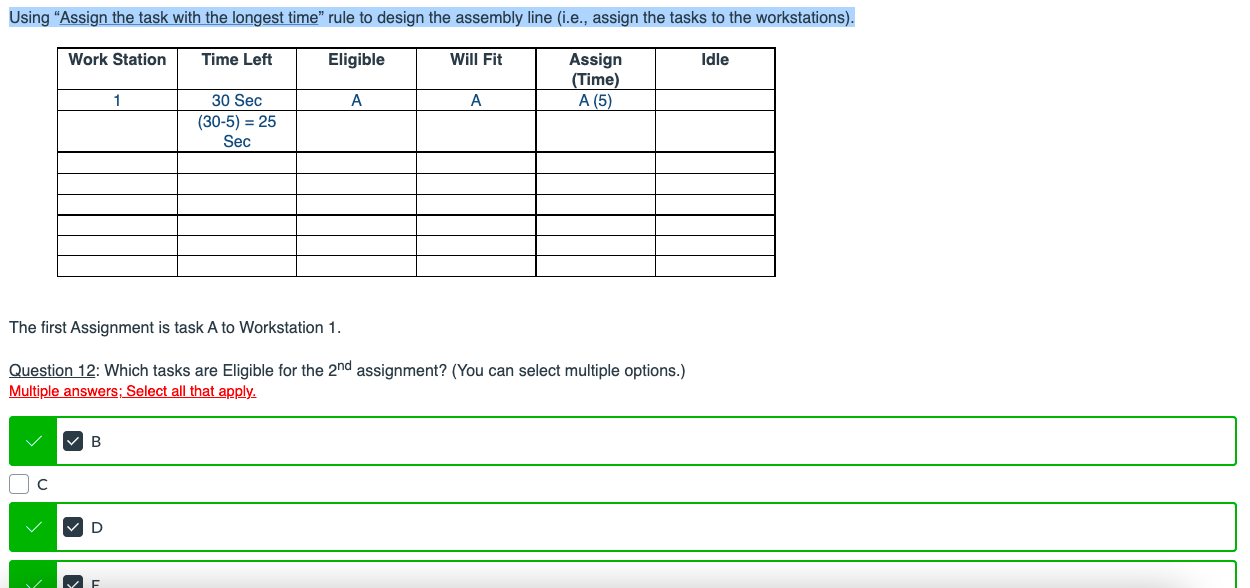 Using "Assign the task with the longest time"