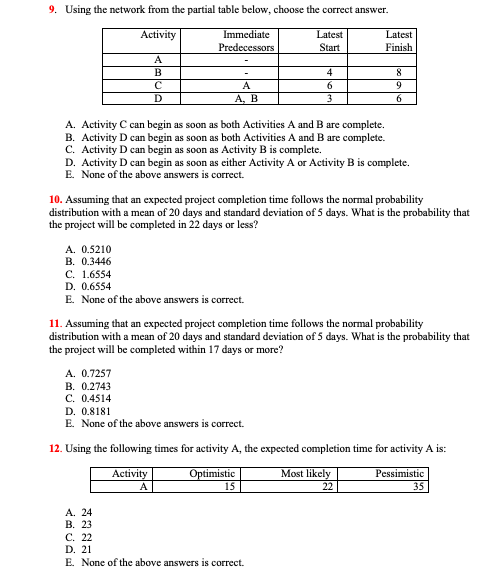 9. Using the network from the partial table