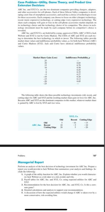 186 Chapter 5 Chilly and Come Theory Case