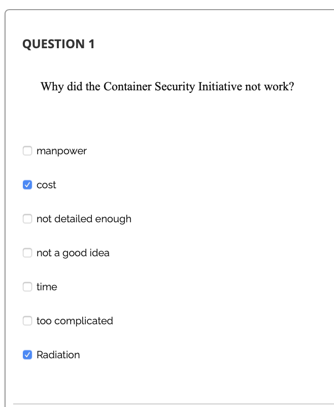 QUESTION 1 Why did the Container Security