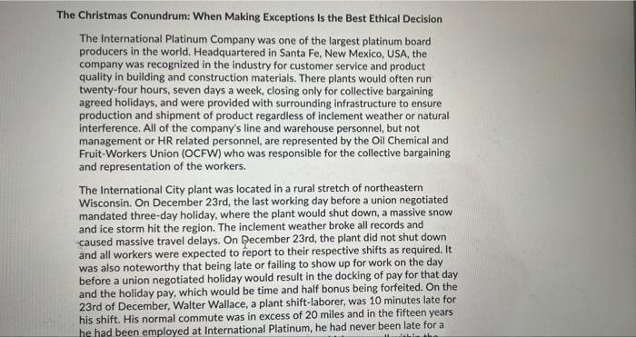 The Christmas Conundrum: When Making Exceptions