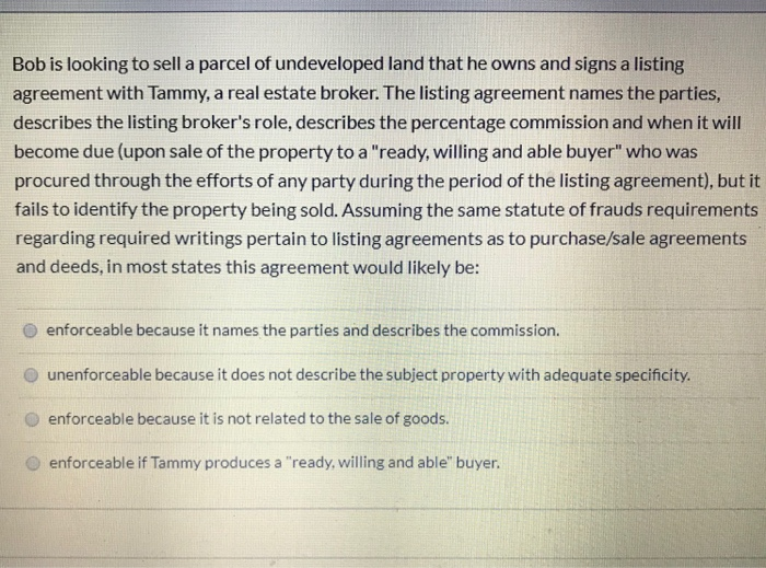 please answer all 3! Bob is looking to sell a