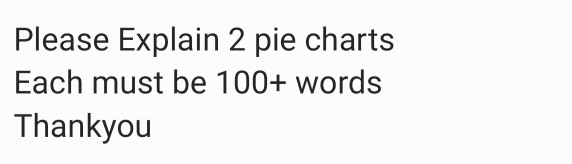 Please Explain 2 pie charts Each must be 100+