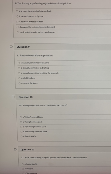 8. The first step in performing projected