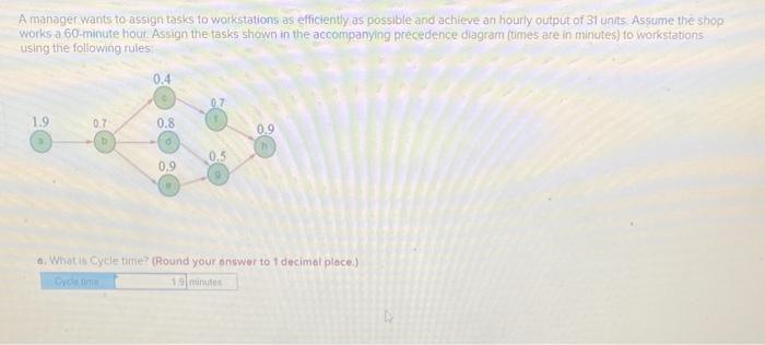 A manager wants to assign tasks to workstations