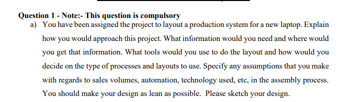 Question 1 - Note:- This question is compulsory