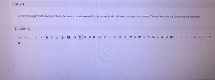 Soru 4 1. A mend suggests that organizational