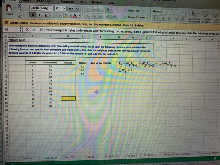 Page Layout Formulas Data Review Vio Calibri