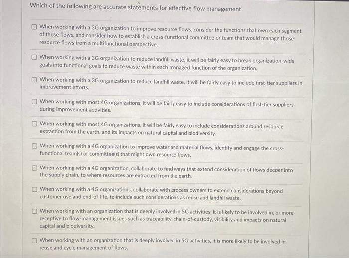 Which of the following are accurate statements